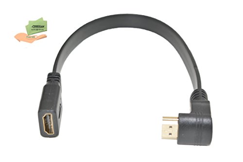 cerrxian 1 FT flach slim High Speed HDMI Verlängerung Kabel A Buchse auf 90 Grad bis Winkel A Stecker Kabel