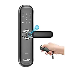 LAVNA Smart Door Lock with Pin & Remote Access (Black)