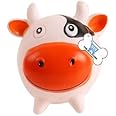 THE DDS STORE Pet Puppy Dog Squeaky Chew Toys for Aggressive Chewers Squeak Puppy Toy Funny Animal Cow Pet Interactive Play for Small to Medium Dog (Cow Face Squeaky Toy)