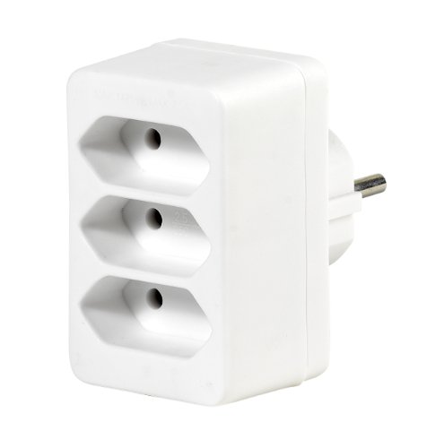 Vivanco A3 We Adaptador de Enchufe eléctrico Tipo F Tipo C (Europlug) Blanco - Adaptador para Enchufe (Tipo F, Tipo C (Europlug), Blanco, 1700 W, Male Connector/Female Connector)