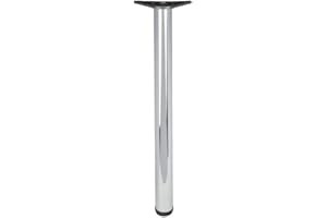 REJS Adjustable Breakfast Bar Round Worktop Support Table Leg 710, 820, 870 - chrome (870mm)