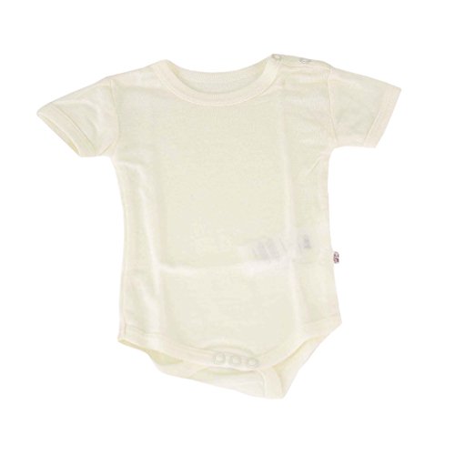 Celavi Unisex Baby Body S/Sl Basic Wool Blouse, Off White, 80 cm