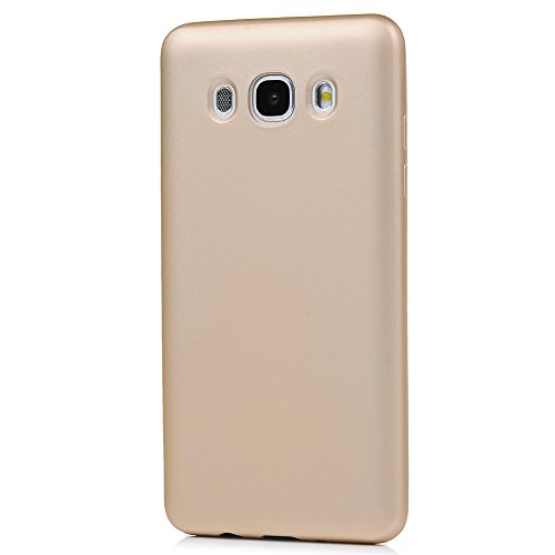 Lanveni J5 2016 Hülle, Handyhülle Etui Protective Case Cover TPU Silikon Schutzhülle Bumper Handytasche TPU-Bumper Weiche Silikon Case mit Glänzender Oberfläche Cover Design für Samsung Galaxy J5 2016 (Luxus-golden) + 1 x Stylus Stift + 1 x Staubdichte Stecker - 4
