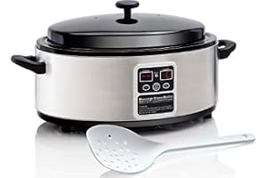 Master Massage Hot Stone värmeapparat, värmare med digital kontrollenhet och temperaturdisplay inkl. slev 6 liter