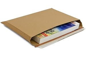 A4 Cardboard Envelopes, Pack of 30 Corrugated Expandable Capacity Book Mailers, 400gsm, Peel and Seal, Rigid and Sturdy, Rip and Strip Open, Rigid for Royal Mail Letter Posting by Leo Design (30)