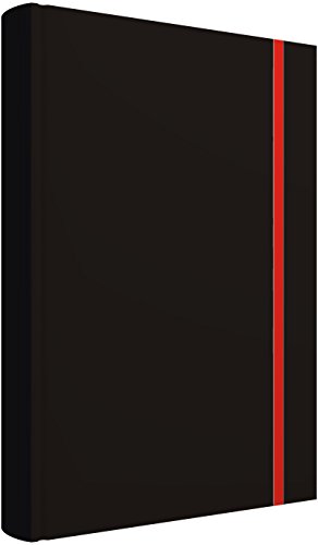 Notizbuch: Edles Notizbuch, blanko, 2 Lesebändchen, Tasche für Visitenkarten, verschließbar mit Gummizug