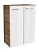 Produktbild FACKELMANN Doppel-Midischrank Milano/Badschrank mit Soft-Close-System/Maße (B x H x T): ca. 60,5 x 83 x 32 cm/hochwertiger Schrank fürs Badezimmer / 2 Türen/Korpus: Braun hell/Front: Weiß