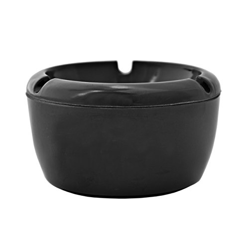 Aschenbecher Ascher aus Kunststoff – 3 Stück – Farbe: Schwarz – Durchmesser 10,0 cm – einfach – cool – günstig - 2