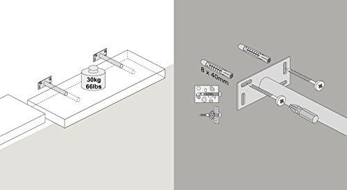 Wandregal / Wandboard BOY | 90x30x5 cm – weiß - 4