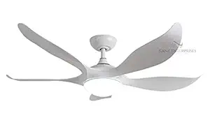 Kanz Enterprises Designer Fans 52 Inches ABS 5 Blades White NO Noise BLDC Motor 35 watts with 3 Color Changing LED Light Timer with Winter/Summer Option Suitable for Living Room K-335B