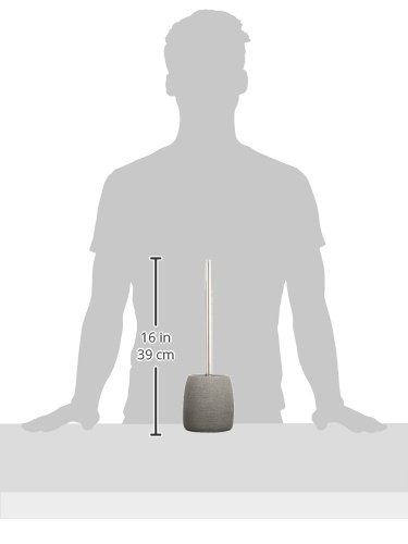 Wenko 21720100 WC-Garnitur Goa, Kunststoff – Polyresin, 11,8 x 38,5 x 11,8 cm, grau - 3