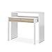 Produktbild Habitdesign 0F4582A Ausziehbarer Schreibtisch für Studie Konsole, Weiß Artik und Eiche Canadian, Maße: 98,5 x 87,5 x 36 x 70 cm Tiefe