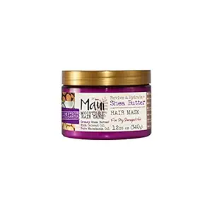 Maui Moisture Revive & Hydrate + Shea Butter Hair Mask & Leave-In Conditioner Treatment to Deeply Nourish Curls & Help Repair Split Ends, Vegan, Silicone, Paraben- & Sulfate-Free, 340 gm
