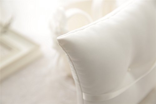 Hochzeit Ringkissen Kissen gestickte Blumen mit Schleife 19cm * 19cm — Ivory - 6