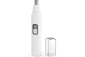 VOTEYO Nasenhaartrimmer, wiederaufladbare kabellose Ohr Augenbrauen Trimmen Werkzeug Dual-Edge-Klingen Rasierapparat einfache Reinigung mit LED-Licht für Mann Frau (weiß)