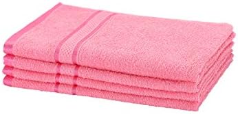 Urban Hues 450 GSM Cotton Hand Towels- Set of 4 (24 Inch x 16 Inch) (Pink)