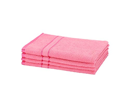 Urban Hues 450 GSM Cotton Hand Towels- Set of 4 (24 Inch x 16 Inch) (Pink)