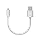 Price comparison product image [Ultra Durable] USB-C to USB 2.0 Cable (C to A) 24AWG Nylon Braided with 56k Ohm Pull-up Resistor, for Galaxy Note 7, the new MacBook, ChromeBook Pixel, Nexus 5X, Nexus 6P, Nokia N1 Tablet, OnePlus 2 / 3 and More USB Type-C to USB 2.0 Charger Cable Devices (10 cm, Silver)