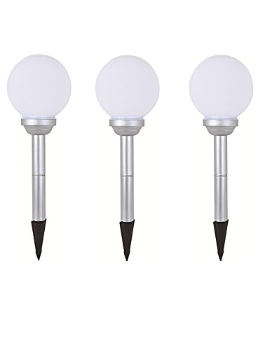 3 x LED Solarkugel Marla Solarleuchte Gartenleuchte mit Erdspieß, Durchmesser 15 cm, Kugelleuchte Gartenkugel - 3