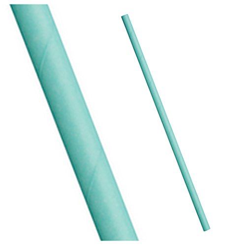 Preisvergleich Produktbild Paper Drinking Straws - Plain Aqua - 25 Pack