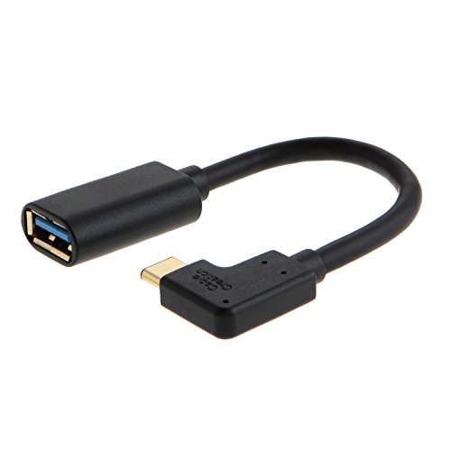CableCreation Gold Winkel USB3.1 USB-C (Typ C) auf Standard USB 3.0 A Buchse Adapterkabel, USB-C OTG Kabel Das neue Macbook, Chromebook Pixel etc., 15CM / Schwarz