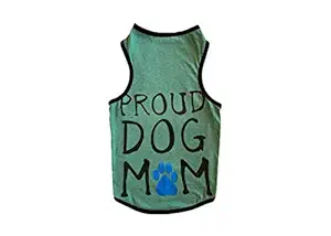 Choostix Summer Sandoz, Dog T-Shirt, Proud Dog Mom, Green, 20