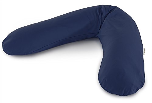 Theraline The Original 190 x 38cm Maternity and Nursing Pillow including Cover (Dark Blue Jersey)
