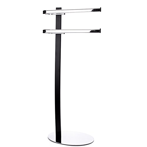 MSV Handtuchständer Handtuchhalter „Diamantino“ (LxBxH): ca. 41 x 23 x 89 cm Metall verchromt mit 2 Handtuchstangen - 2