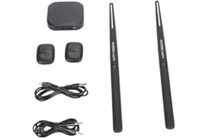 FOCKETY Batería de Aire Eléctrica, Batería de Aire Portátil con Baquetas, Pedales, Realidad Virtual, Reconocimiento de Detección de Movimiento, Batería Electrónica Bluetooth para