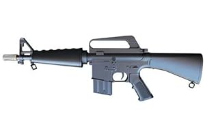 2EAGLE Fucile Airsoft M308 Stile M16 - Modello a Molla - Armamento Manuale/Colpo per Colpo - Materiale: Plastica ad Alta Resistenza - Colore: Nero - Potenza 0,5 Joule