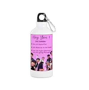 Mug Morning BTS Merch | BTS Products For Girls | BTS Bottle Hey You | BTS Merchandise 600ml Aluminium (Bottle)