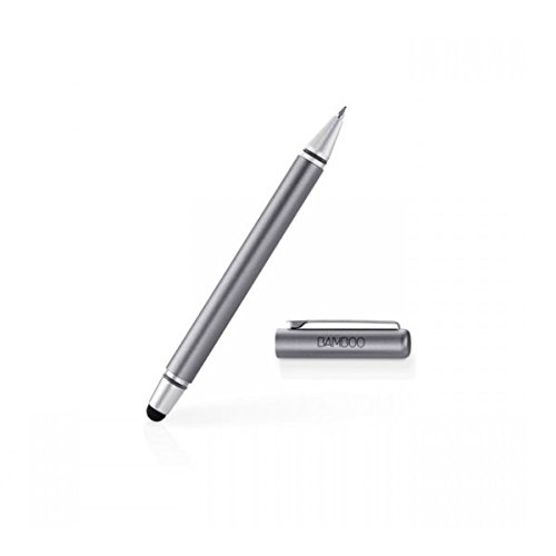 Wacom CS-170S Bamboo Stylus Duo 3. Generation, Touchscreen-Eingabestift für iPad, iPhone, Android Tablets, Smartphones mit austauschbarer Pen Carbonspitze und Kugelschreiber, silber - 2
