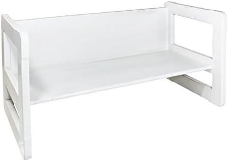 3 in 1 Children's Furniture, One Small Multifunctional Bench or Table Beech Wood, White Stained