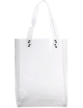 zarapack Damen Transparent Tasche PVC Große Tragetasche Tasche Einkaufstasche