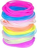 Paquete: incluye 100 pulseras de la jalea del silicón de los pedazos en colores del caramelo, bastantes para su repuesto y reemplazo y satisfaciendo necesidades diferentes en vida de cada día