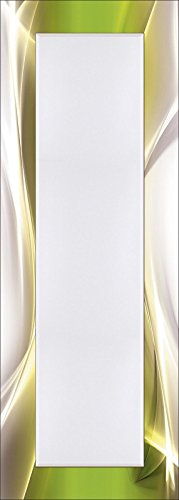 Artland Wand-Flur-Spiegel mit 25mm Facetten-Schliff Deko Modell-Rahmen digital bedruckt Designus Kreatives Element Grün für Ihr Art-Design Abstrakt Gegenstandslos Digitale Kunst 140,4 x 50,4 x 1,6 cm