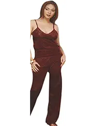 Indiatrendzs Women Sexy Honeymoon Satin Nighty Set of 11 (Nighty , Top , Pajama, Capri, Sarong, Sleeper, Bra , Panty And Free Size Robe)