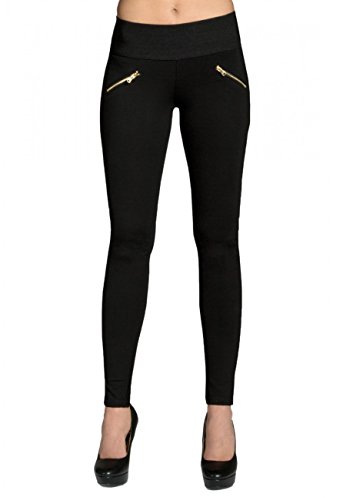 CASPAR Fashion HLE008 Damen Stretch Leggings, Farbe:schwarz, Größe:L - DE40 UK12 IT44 ES42 US10