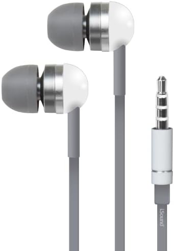 iSoundEM-130 Stereo Earbuds with Microphone - White/Grey