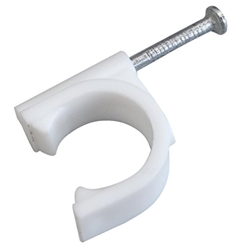 Preisvergleich Produktbild Aerzetix: 100 x Kabelklemme 16 mm Befestigungs mit Nagel Kabelschellen C17846