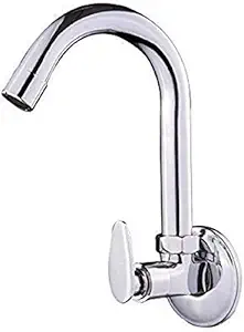 LAYSAN PAN Sink Cock for Kitchen Sink 360 Degree Rotating with Foam Flow, Brass Tap with Chrome Finish Full Brass tap for Kitchen Sink taps with Free Flange and Teflon Tape