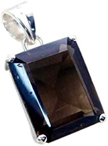 Riyo Gems Women's Smoky Quartz Real Silver Jewelry Hip Hop Pendant Brown N½