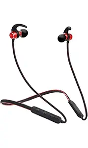 Rock255 Wireless Bluetooth In Ear Neckband Headphone with Mic (Red)