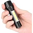 OZKET Torch 2 in 1 ZOOMABLE Flashlight and Emergency Light with USB Cable NP-09 Torch (Black : Rechargeable)