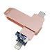 Produktbild 3 in 1 Speicher OTG Pen Drive USB 3.0-Sticks für iPhone iOS Externer Speicher mit Typ C für iPad, Android, PC (256 GB, Rosa)