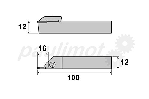 PAULIMOT Abstechstahl-Halter 12 x 12 mm inkl. Wendeschneidplatte - 3