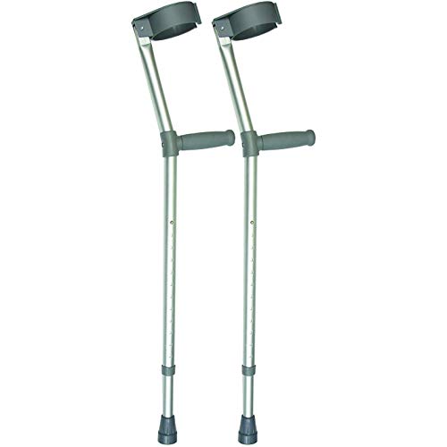 Days Adjustable Crutches, Comfy Handle, Double Adjustable, 640 - 940mm (26 - 37") Handle to Ground Height, Forearm Crutch Assistance, Lightweight Walking Aid (Eligible for VAT relief in the UK)