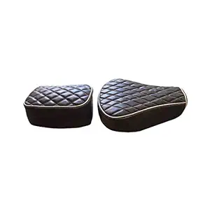 BikenWear Split Seat Cover for Royal Enfield Classic 350cc and 500cc (Black)