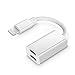 Produktbild Adapterkabel OKCS Dual Lightning Adapter - Lightning Port Replikator - [Aufladen und gleichzeitig Musik hören oder telefonieren] für iPhone 8, 8 Plus, X, 7, 7 Plus Lightning Converter - iOS 11 - Weiß