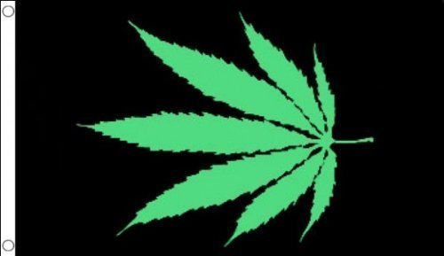 Flag Co, Flagge mit Cannabisblatt, Material 100% Polyester, 150 x 90 cm, Schwarz, ideal für Clubparty-Dekoration